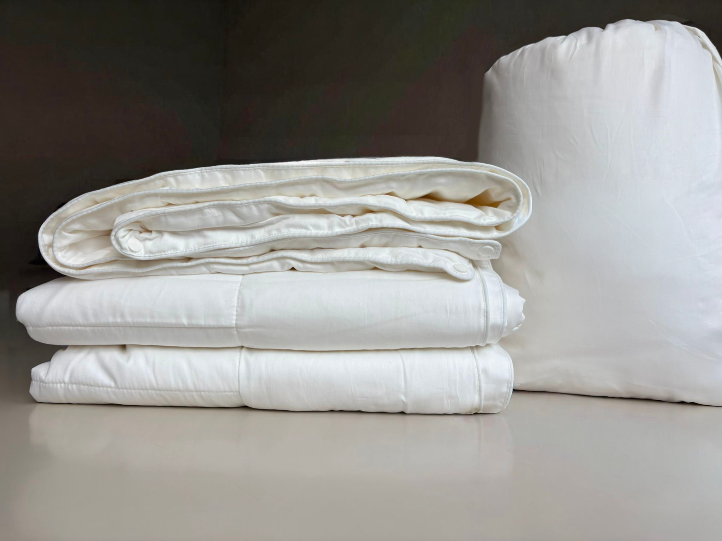 Silk duvet for differentiated heat